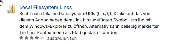 Beschreibung eines Browser-Addons für lokale Dateisystem-Links