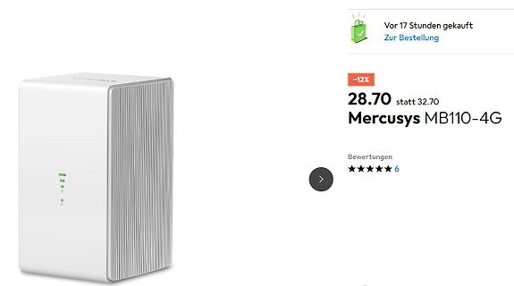 Amazon Produktseite Mercusys MB110-4G