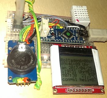 Elektronik-Aufbau mit Arduino, Display und Sensor
