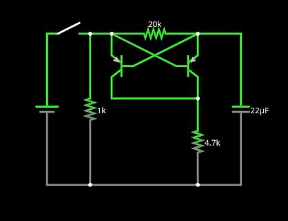 Schaltplan einer Astabiler Multivibrator Schaltung