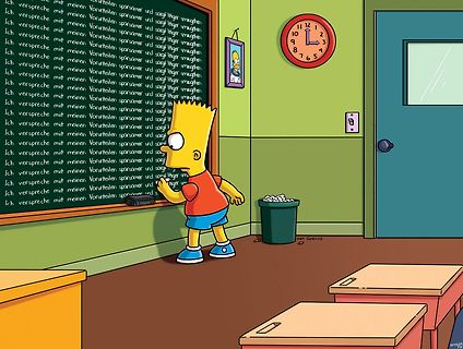 Bart Simpson in einem Klassenzimmer