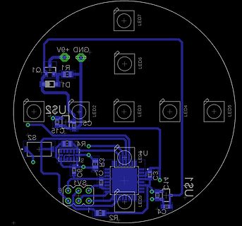 PCB-Layout einer kreisförmigen Leiterplatte