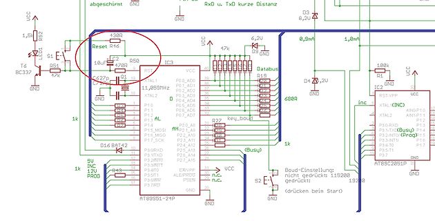 Schaltplan mit AT89C51-24P Mikrocontroller