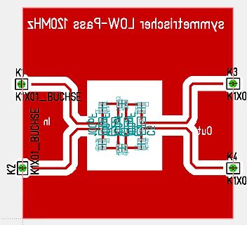 PCB-Layout eines symmetrischen Low-Pass-Filters