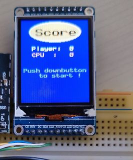 OLED Display mit Spielstandanzeige auf Breadboard