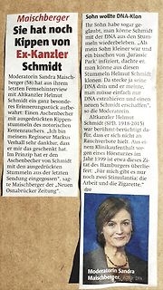 Zeitungsartikel über Sandra Maischberger und Helmut Schmidt
