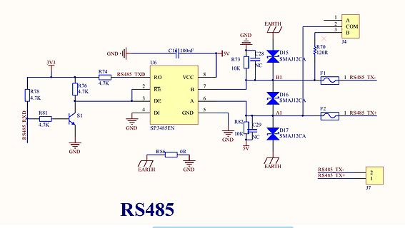Schaltplan eines RS485 Transceivers