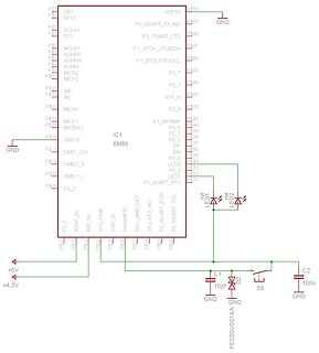 Schaltplan eines Mikrocontrollers mit BM83 Modul