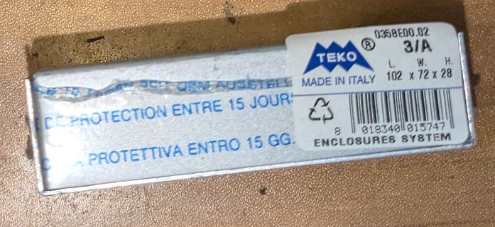 Etikett eines TEKO Gehäuses