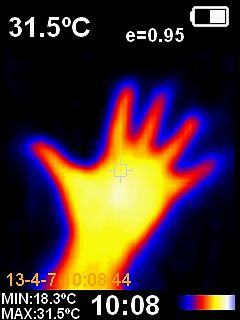 Wärmebild einer Hand