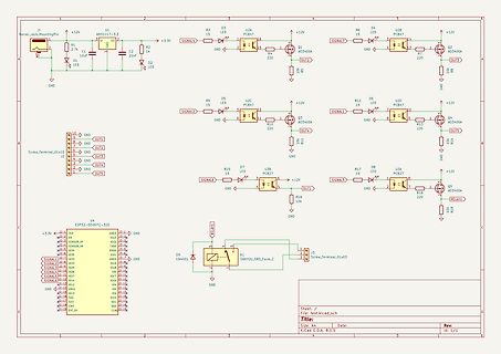 Schaltplan einer ESP32-Steuerung mit Relais und LEDs