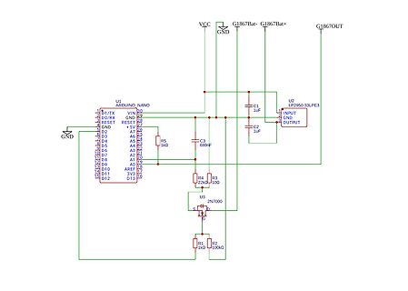 Schaltplan mit Arduino Nano und Spannungsregler