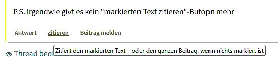 Screenshot eines Forenbeitrags mit Fehlermeldung