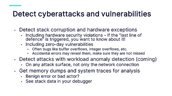 Präsentationsfolie über die Erkennung von Cyberangriffen und Schwachstellen