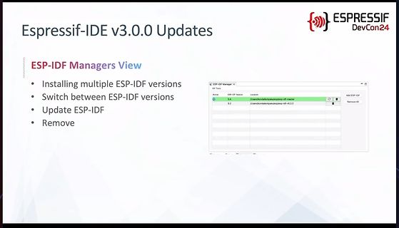 Präsentation der Espressif-IDE v3.0.0 Updates