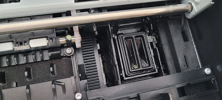 Innenansicht eines Druckmechanismus