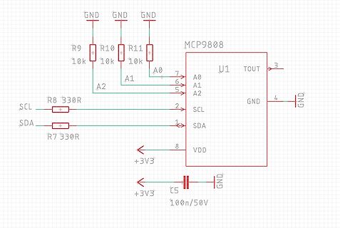 Schaltplan MCP9808 Temperatursensor