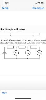 Schaltplan einer Reihenschaltung mit Voltmeter