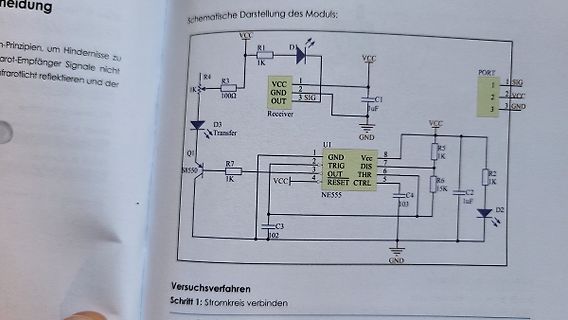 Schaltplan eines Moduls mit NE555