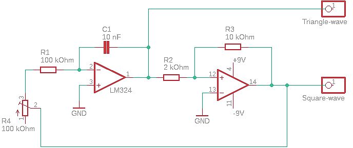 Schaltplan eines Funktionsgenerators