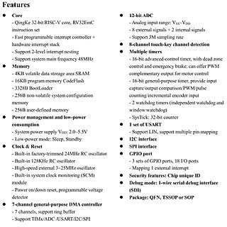 Technische Spezifikationen eines Mikrocontrollers
