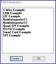 Software-Menü Edit Interpreters