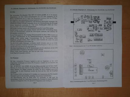 Foto eines Dokuments mit Text und Bestückungsplan