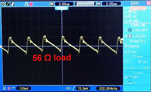 Oszilloskop-Messung eines Signals mit 56 Ohm Last