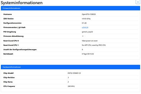 Systeminformationen eines ESP32-Geräts