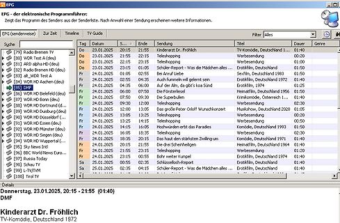 EPG elektronischer Programmführer TV Guide