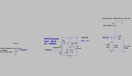 Schaltplan einer Simulation mit Transistoren