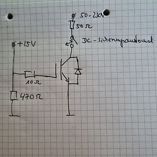 Handgezeichneter Schaltplan auf Karopapier