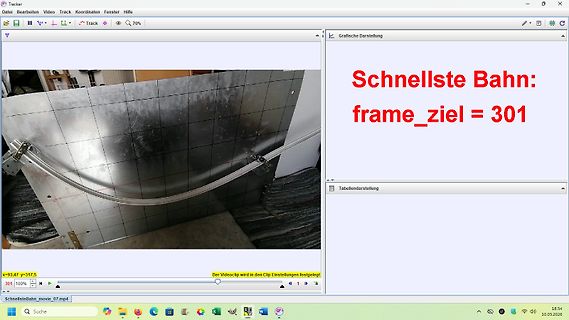 Medienplayer mit Videoaufnahme eines Versuchsaufbaus