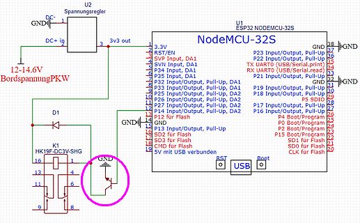 Schaltplan mit ESP32 NodeMCU und Relais