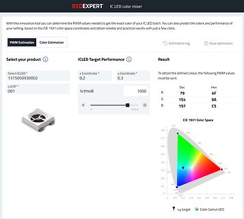 Software zur Berechnung von PWM-Werten für IC LED Farbmischung