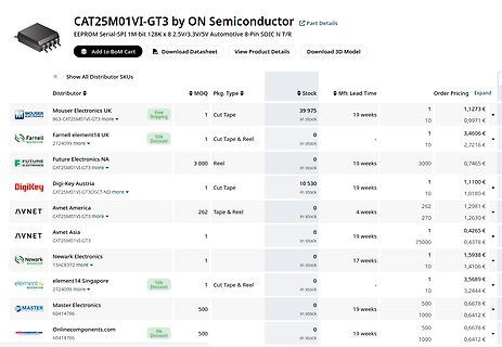 Preisvergleich für CAT25M01VI-GT3 EEPROM