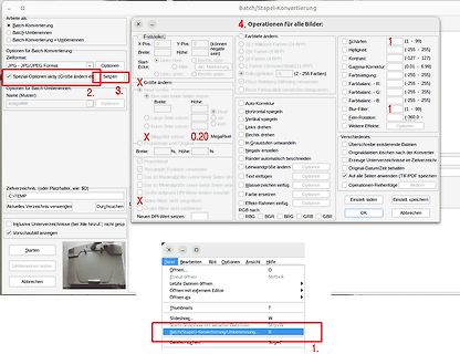 Screenshot eines Bildbearbeitungsprogramms mit Menüoptionen