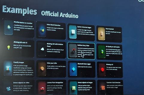 Abfotografierter Bildschirm mit Arduino Projektbeispielen