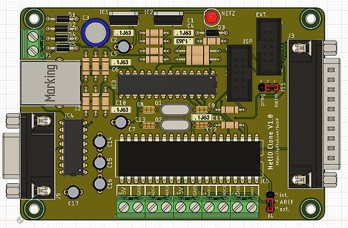 PCB-Layout einer NetIO Clone Platine