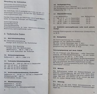 Fotografie einer Bedienungsanleitung für einen EKG-Prüfer