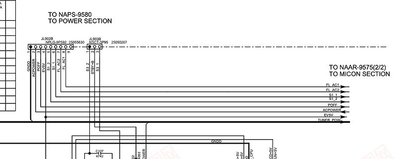 Ausschnitt eines Schaltplans mit Verbindungen zu NAPS-9580