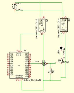 Schaltplan mit Arduino Mini Shield und Netzteilen