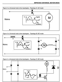Schaltpläne verschiedener Universal Motor Drive Topologien