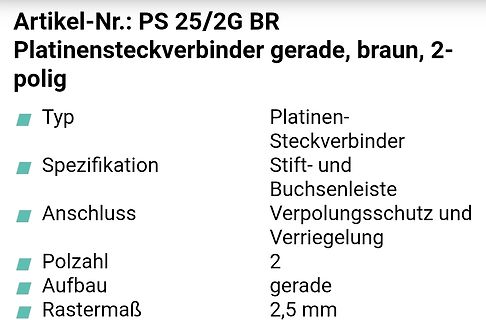 Produktdatenblatt Platinensteckverbinder