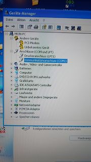 Windows Geräte-Manager mit COM1 Anschluss