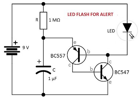 Schaltplan eines LED-Blitzschaltkreises
