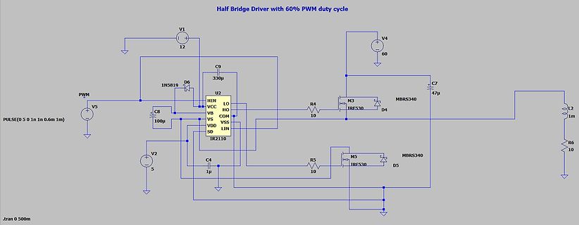 Schaltplan eines Half Bridge Drivers