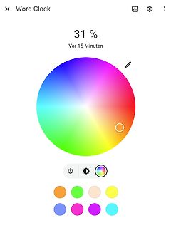 App-Oberfläche zur Farbauswahl