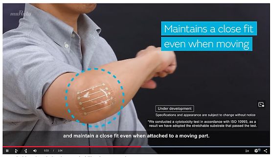Werbefoto eines flexiblen Sensors auf einem Arm