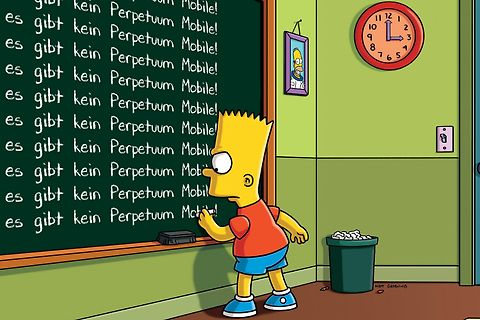 Bart Simpson schreibt an eine Tafel